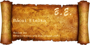 Bácsi Etelka névjegykártya